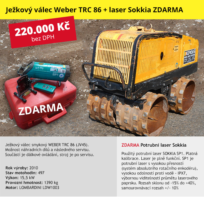 Ježkový válec smykový WEBER TRC 86 (JV45)