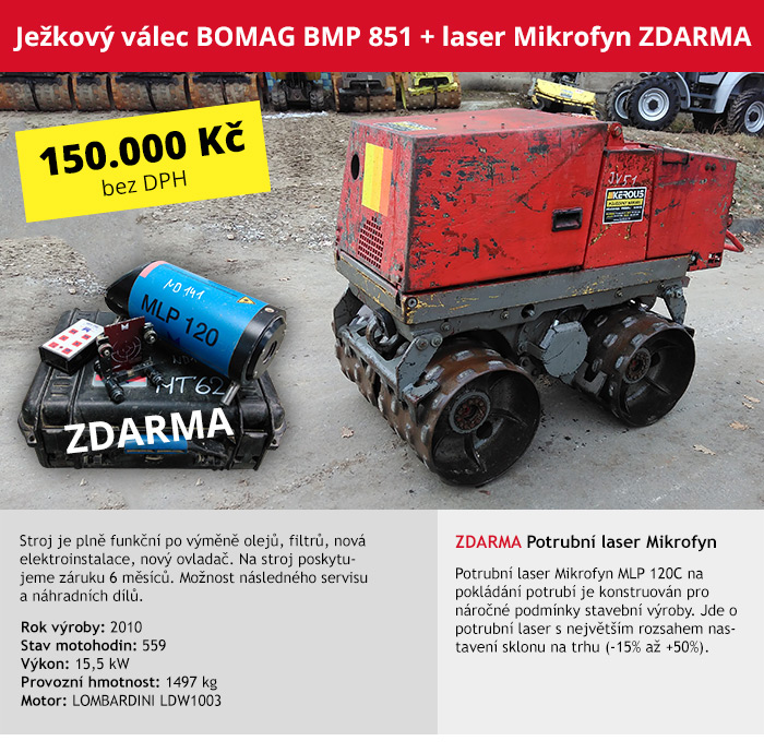 Ježkový válec smykový BOMAG BMP 851 (JV51)